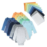 20-Pack Organic Cotton Long Sleeve Bodysuit & Knit Tri-fold Burp Cloth Bundle