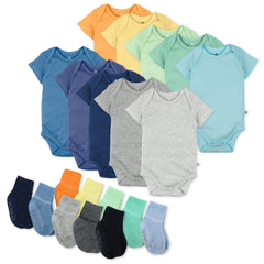 20-Pack Organic Cotton Short Sleeve Bodysuit & Sock Bundle