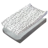 2-Piece Organic Cotton Printed & Terry Changing Pad Cover Set