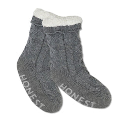 Sherpa Lined Cable Slipper Sock