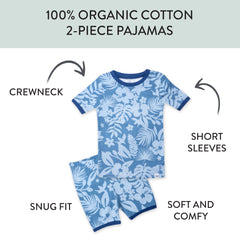 2-Piece Organic Cotton Short Sleeve & Shorts Pajama Set