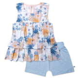 Toddler 2-Piece Ruffle Layered Shirt and Cuffed Short Set