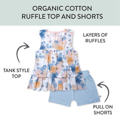 Toddler 2-Piece Ruffle Layered Shirt and Cuffed Short Set