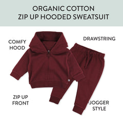 2-Piece Zip Fleece Hoodie and Sweatpant Set