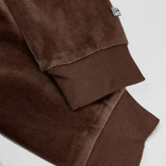 2-Piece Ruffle Velour Zip Up Hoodie and Sweatpant Set