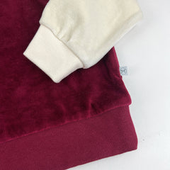 2 Piece Cozy Velour Pop Over Hoodie and Sweatpant Set