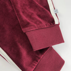 2 Piece Cozy Velour Pop Over Hoodie and Sweatpant Set