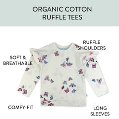 3-Pack Flutter Shoulder Long Sleeve Top