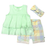 Toddler 3-Piece Ruffle Top, Short and Headband Set