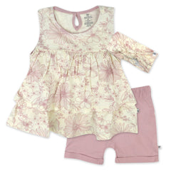 Toddler 3-Piece Ruffle Top, Short and Headband Set
