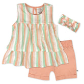 Toddler 3-Piece Ruffle Top, Short and Headband Set