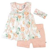 Toddler 3-Piece Ruffle Top, Short and Headband Set