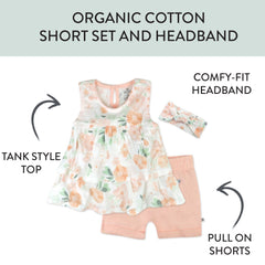 Toddler 3-Piece Ruffle Top, Short and Headband Set