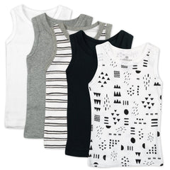 5-Pack Organic Cotton Sleeveless Muscle T-Shirts