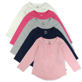 5-Pack Long Sleeve T-Shirt with Front Gathering