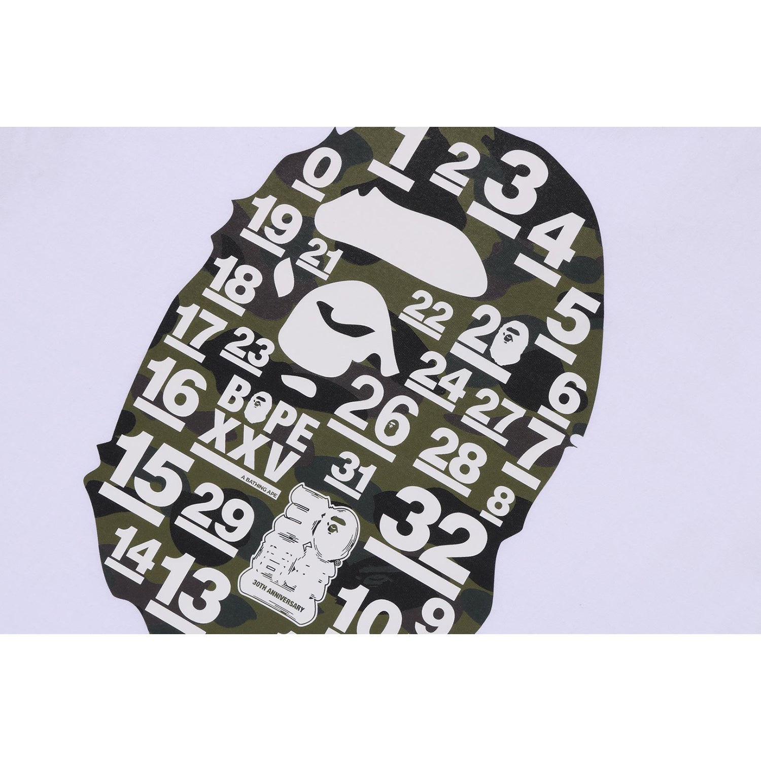 A BATHING APE 32ND ANNIV. 1ST CAMO BIG APE HEAD TEE MENS