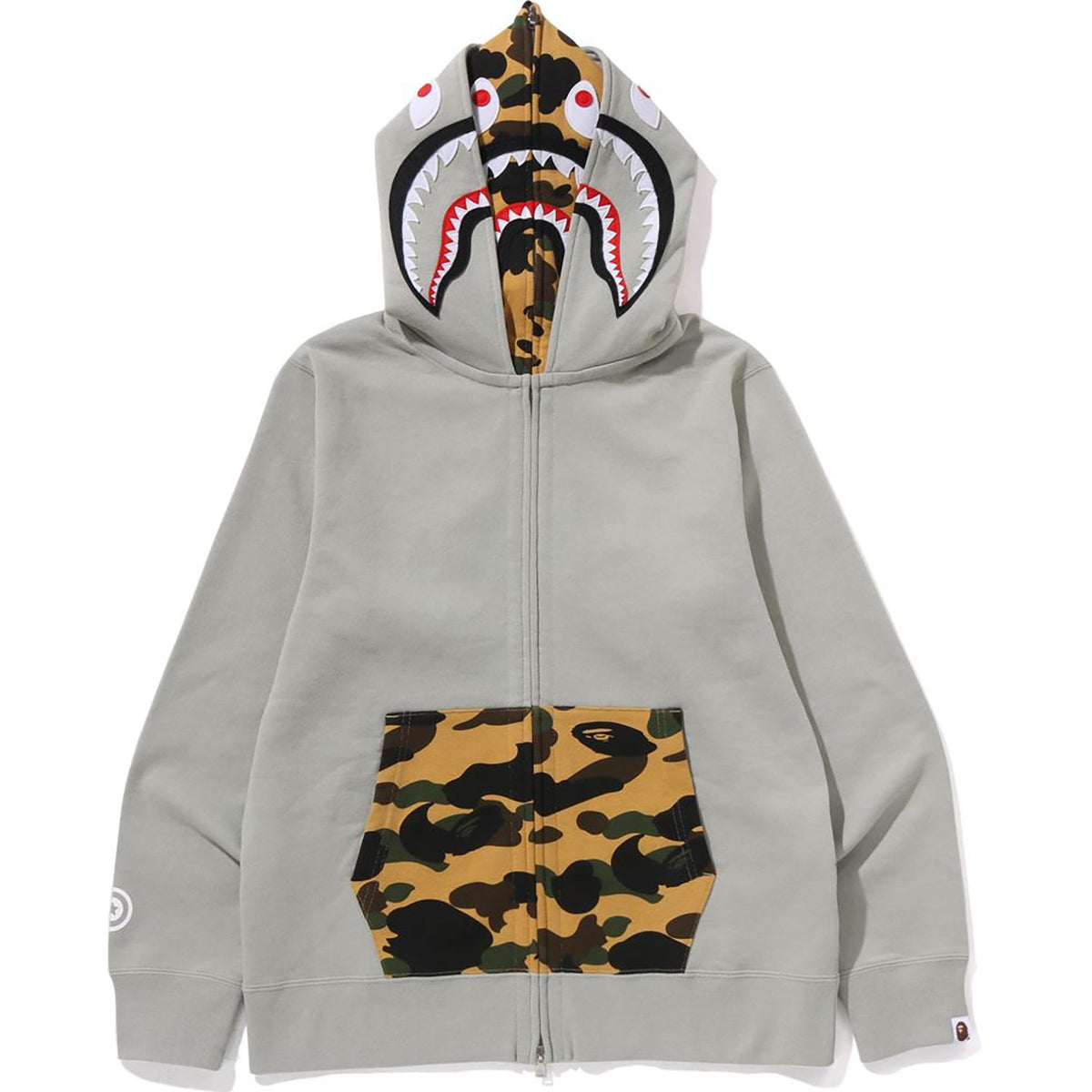 1ST CAMO SHARK FULL ZIP DOUBLE HOODIE MENS
