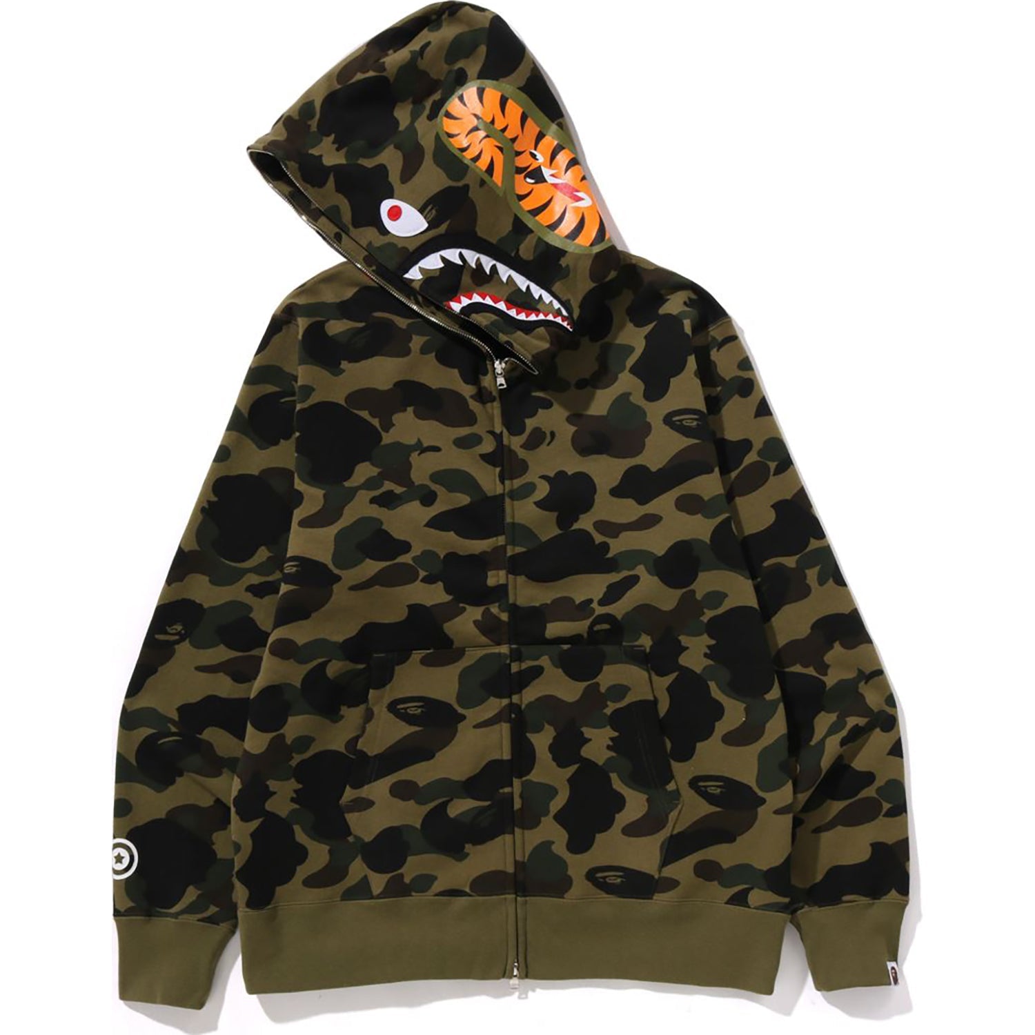 1ST CAMO SHARK FULL ZIP HOODIE MENS