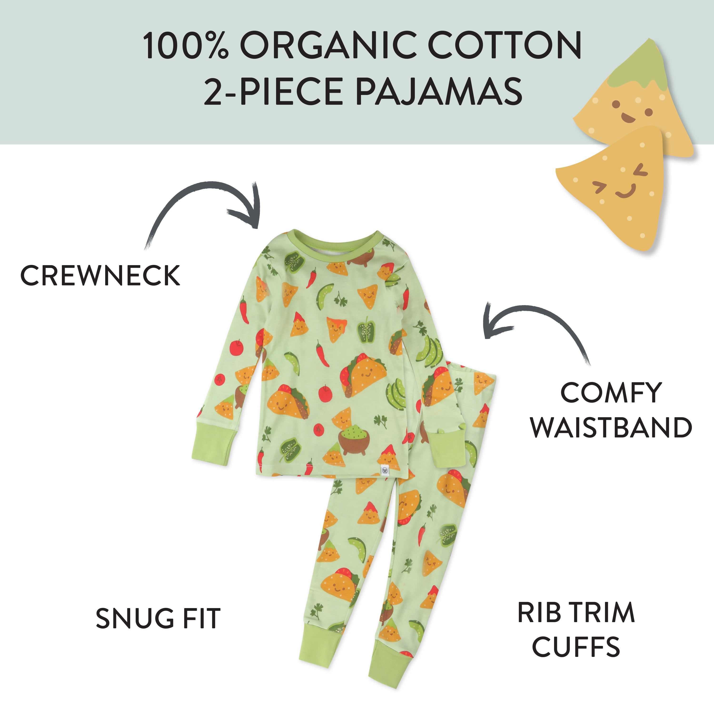 Organic Cotton Fun Foods Pajamas For Babies & Toddlers