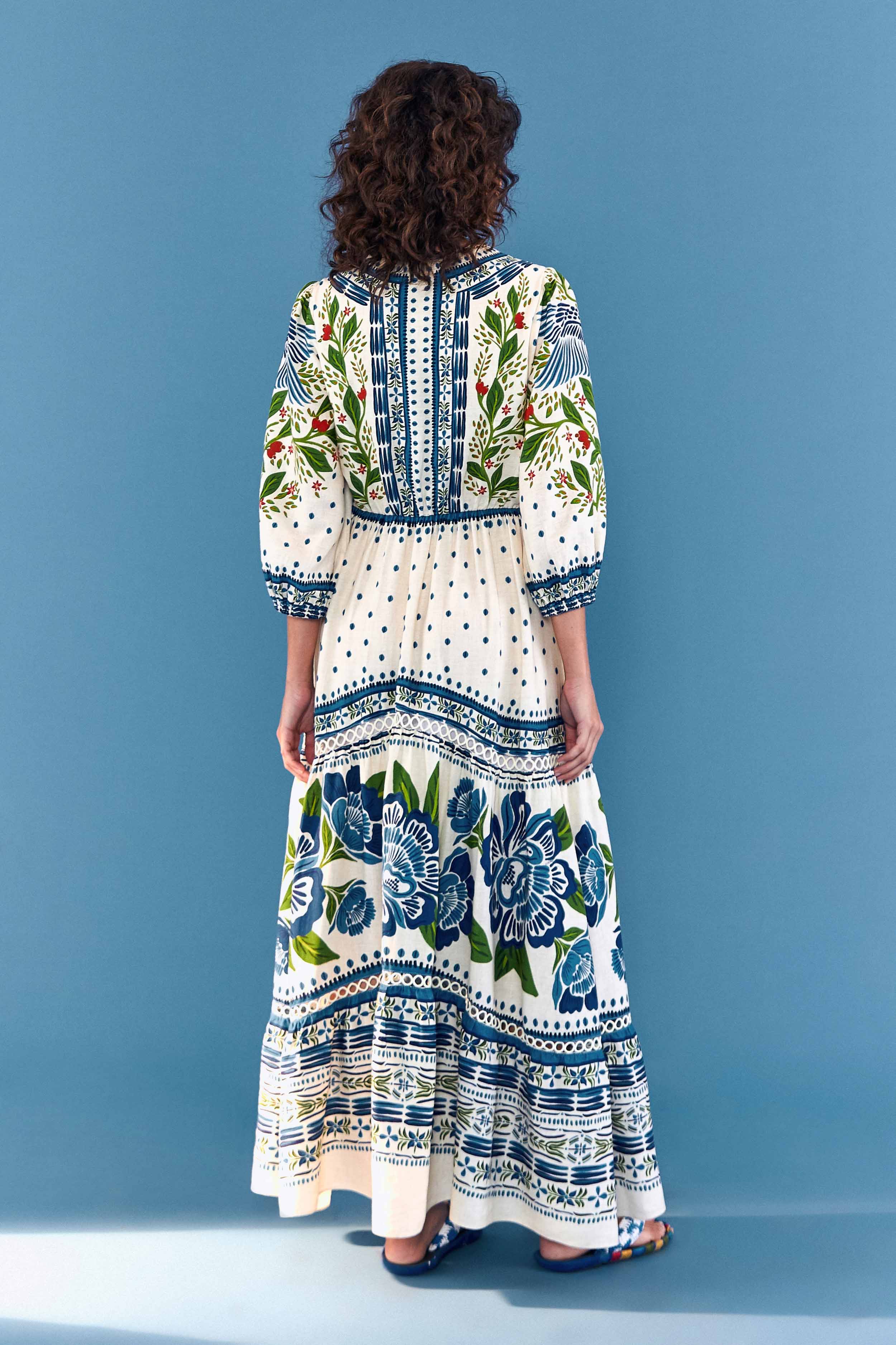 Off White Macaw Flight Maxi Dress