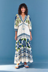 Off White Macaw Flight Maxi Dress