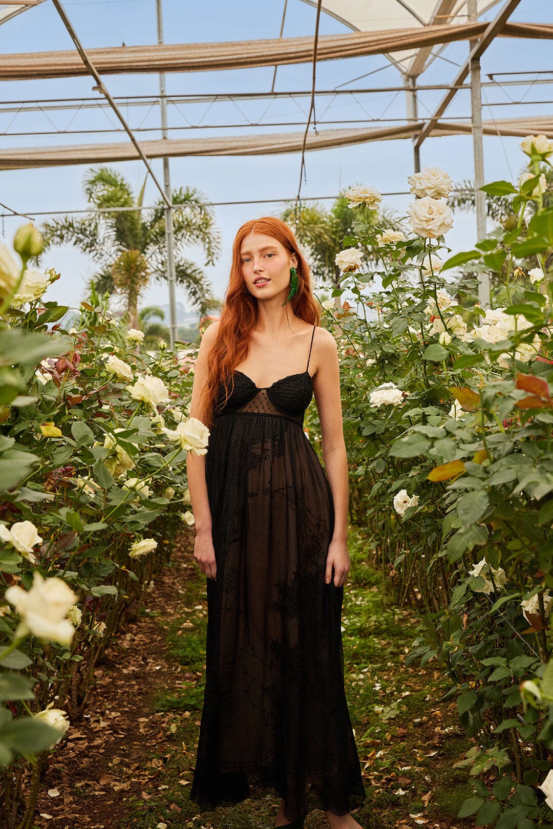 Black Special Lace Sleeveless Maxi Dress