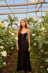 Black Special Lace Sleeveless Maxi Dress