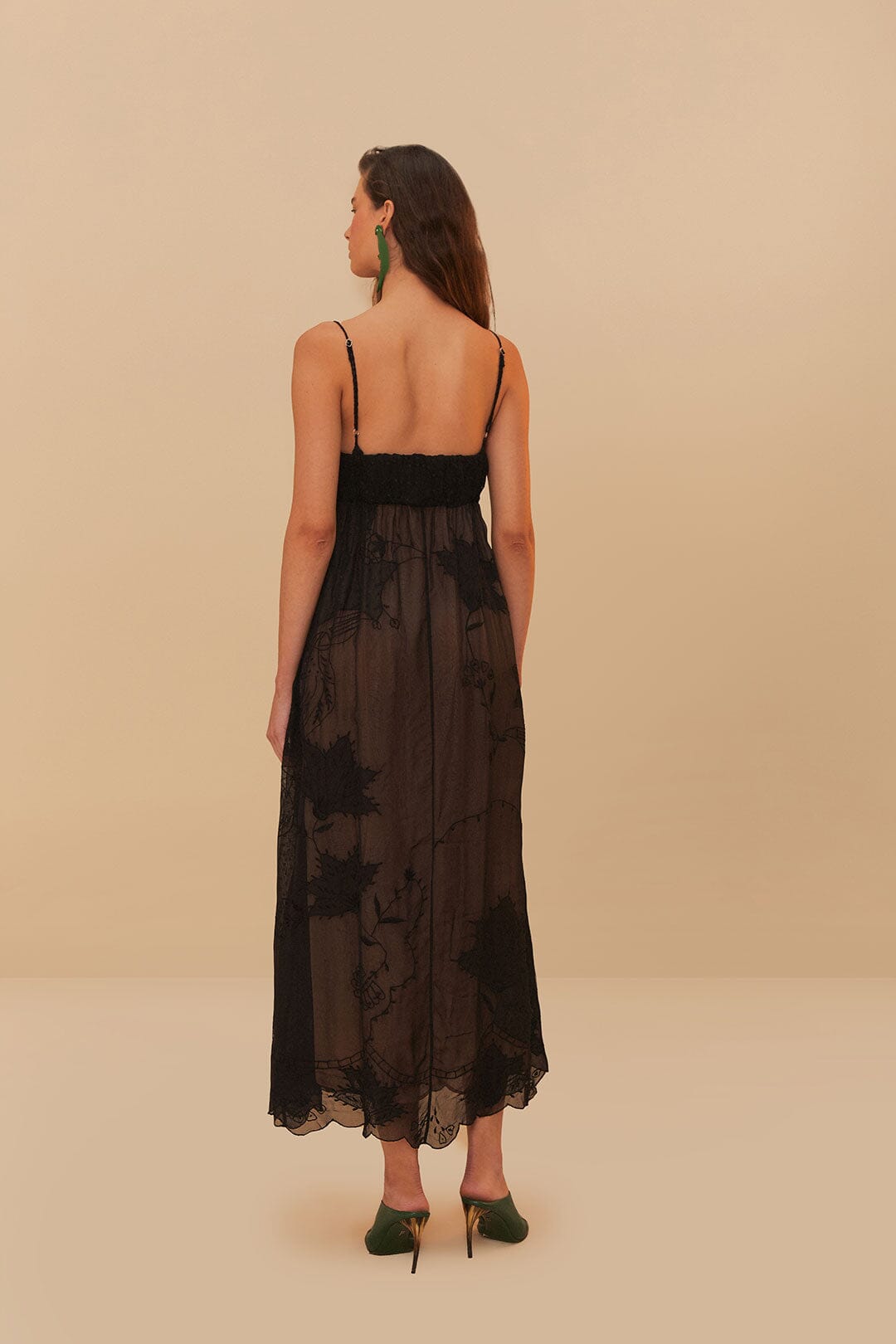 Black Special Lace Sleeveless Maxi Dress