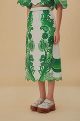 Green Color Festival Euroflax™ Midi Skirt