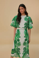 Green Color Festival Euroflax™ Midi Skirt