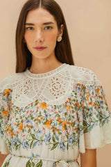 Off-White Sweet Bloom Bouquet Mini Dress