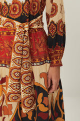 Cream Ainika Tiles Midi Dress