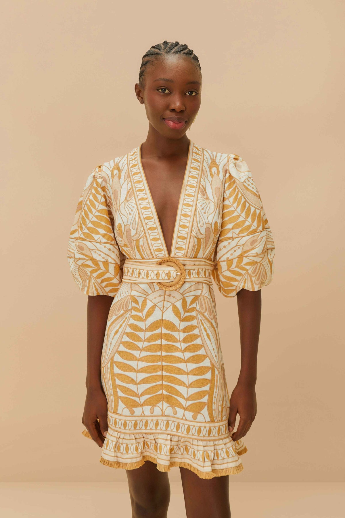Off-White Lace Nature LENZING™ ECOVERO™ Euroflax™ Mini Dress