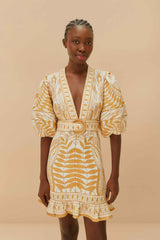 Off-White Lace Nature LENZING™ ECOVERO™ Euroflax™ Mini Dress
