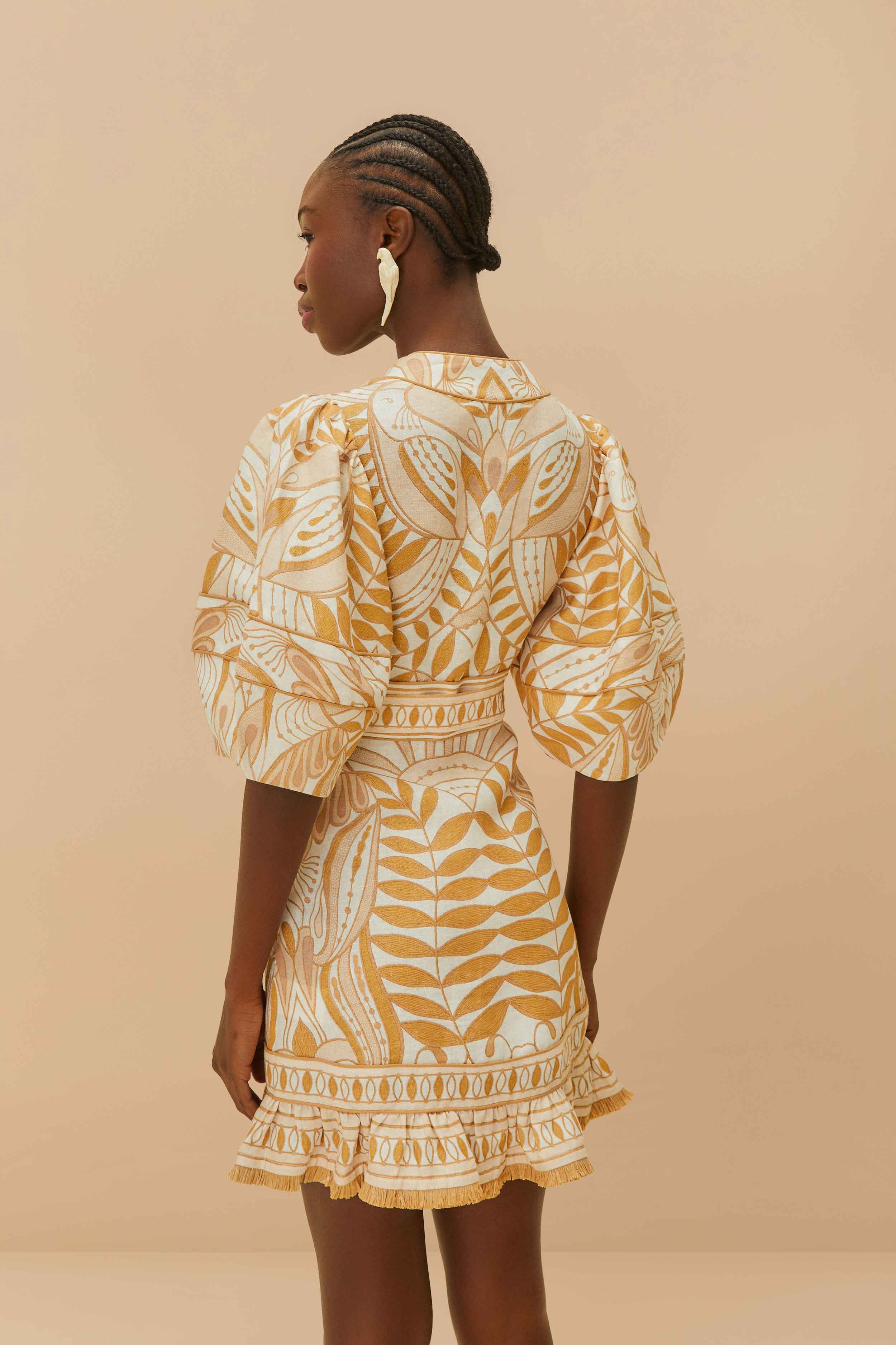 Off-White Lace Nature LENZING™ ECOVERO™ Euroflax™ Mini Dress