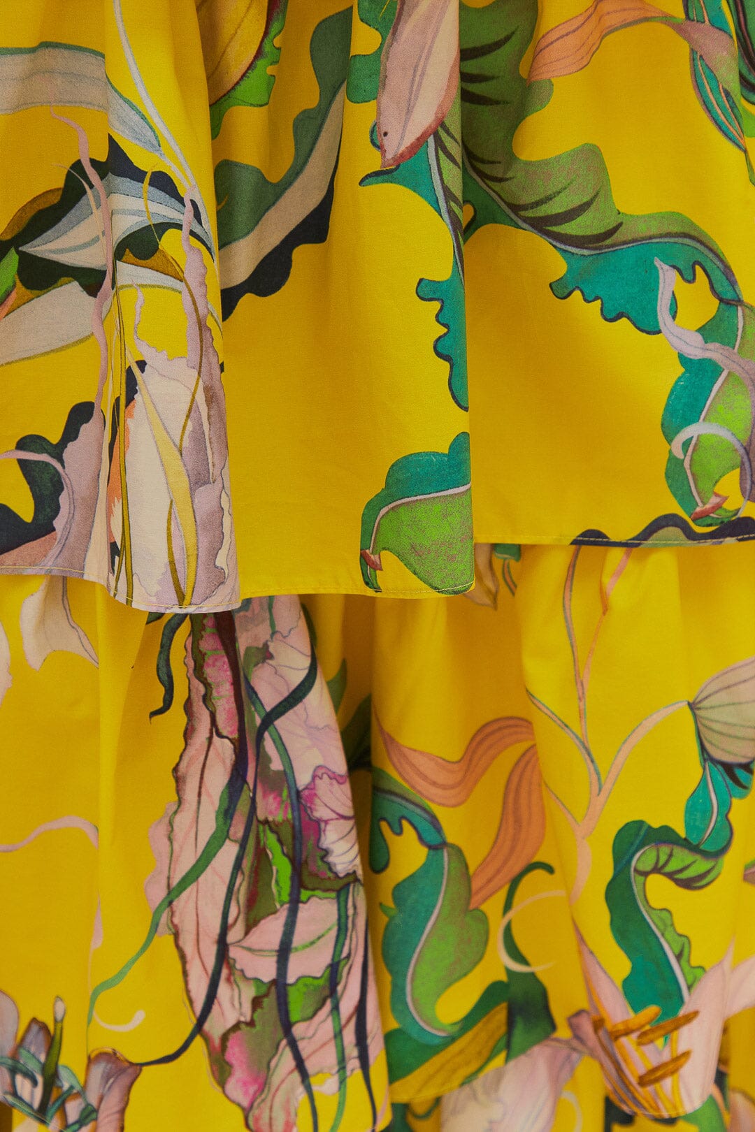 Yellow Jellyfish Bouquet Maxi Skirt