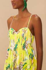 Yellow Jellyfish Bouquet Layered Maxi Dress