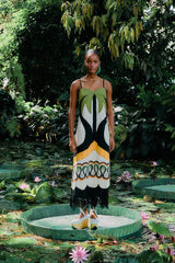Off-White Coconut Tree Flow LENZING™ ECOVERO™ Euroflax™ Dress