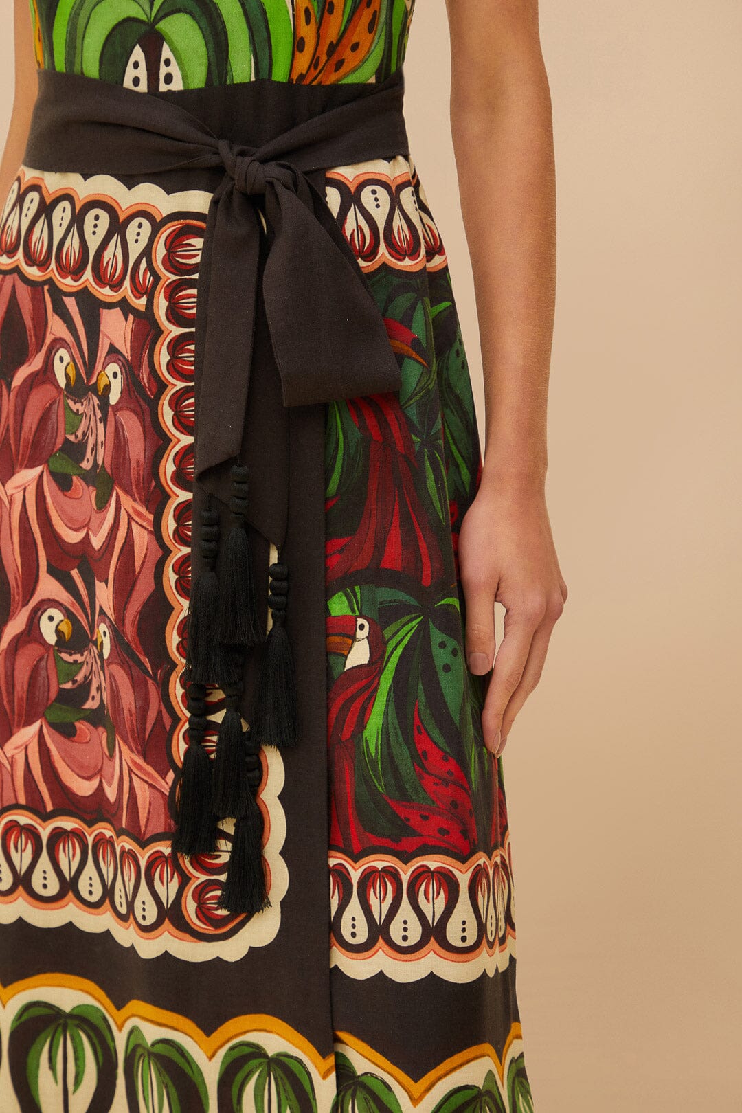 Off-White Coconut Tree Flow LENZING™ ECOVERO™ Euroflax™ Dress