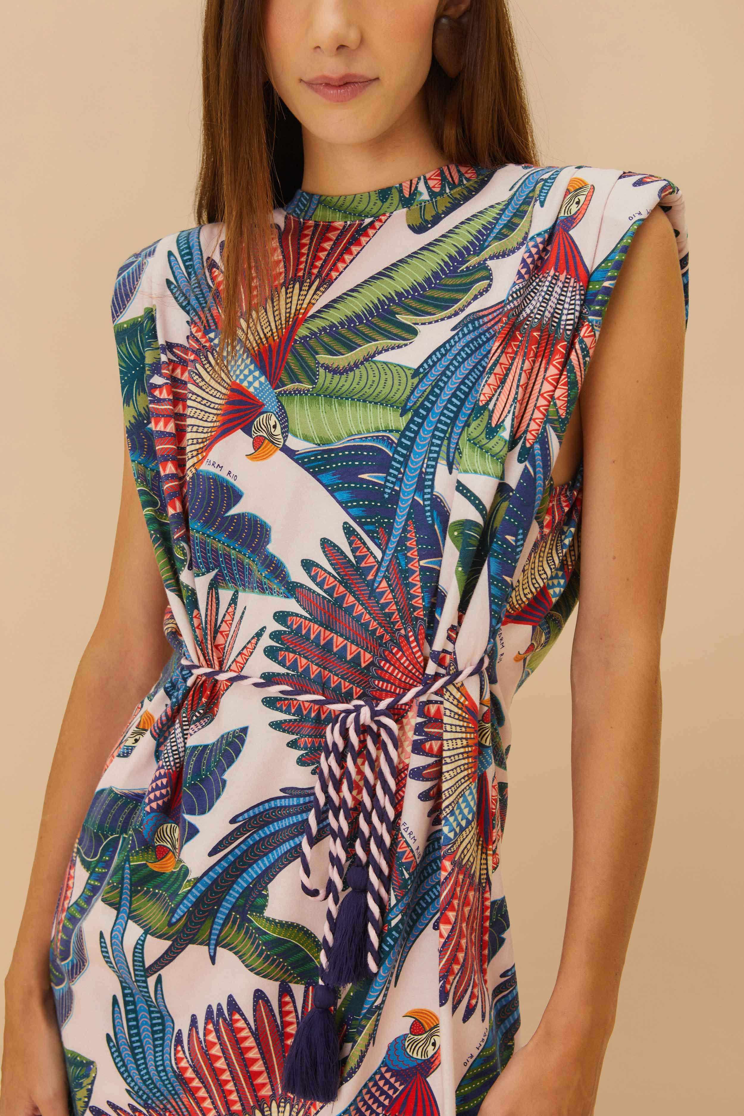 Pink Macaw Flight Mini T-Shirt Dress