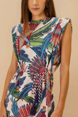 Pink Macaw Flight Mini T-Shirt Dress