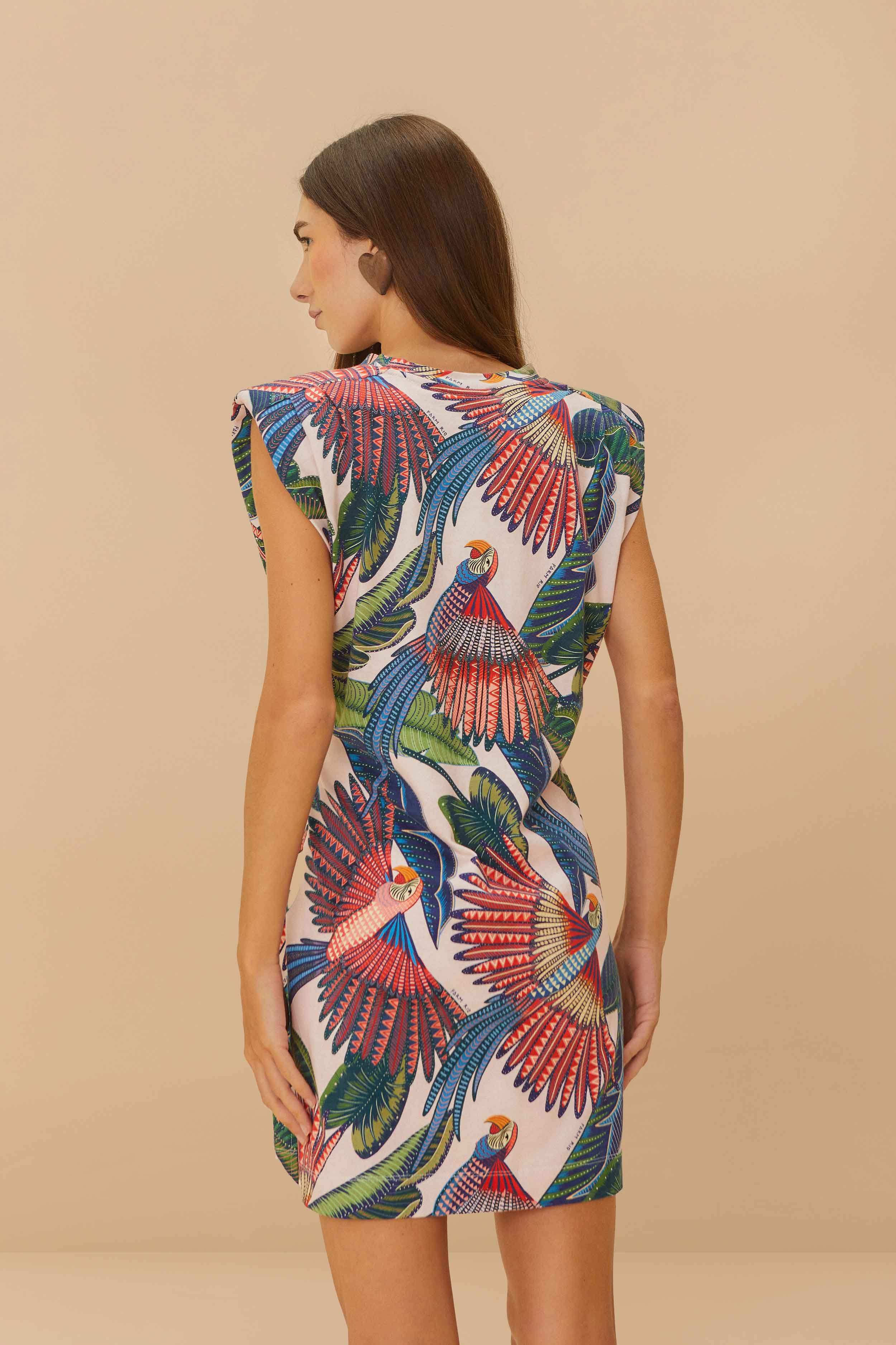 Pink Macaw Flight Mini T-Shirt Dress