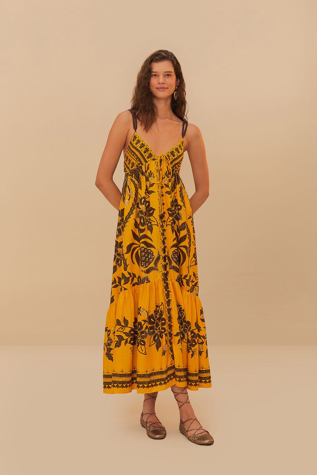 Yellow Golden Oasis LENZING™ ECOVERO™ Euroflax™ Maxi Dress