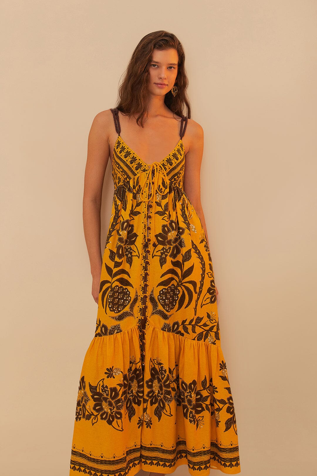 Yellow Golden Oasis LENZING™ ECOVERO™ Euroflax™ Maxi Dress
