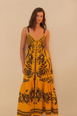 Yellow Golden Oasis LENZING™ ECOVERO™ Euroflax™ Maxi Dress
