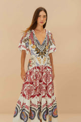 Tropical Camafeu Boho Glam LENZING™ ECOVERO™ Euroflax™ Maxi Dress