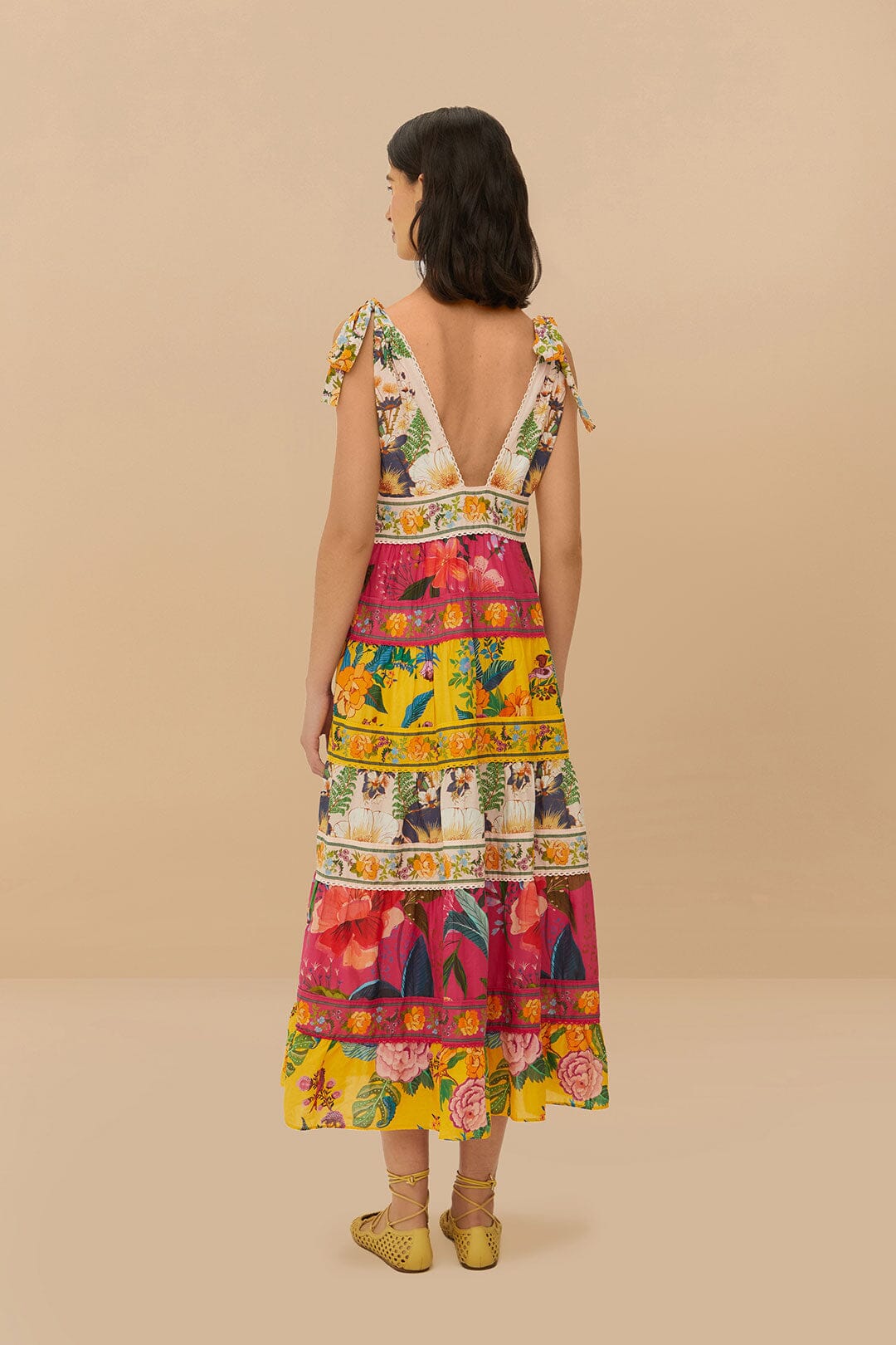 Mixed Flowers Midi Dress