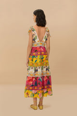 Mixed Flowers Midi Dress