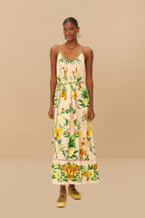 Pink Botanical Beauty LENZING™ ECOVERO™ Euroflax™ Maxi Dress