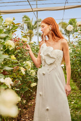 Off-White Garden LENZING™ ECOVERO™ Euroflax™ Midi Dress